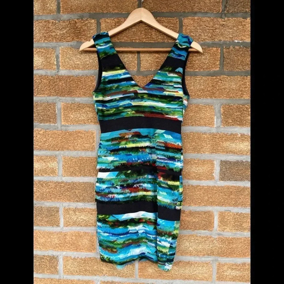 Rag & Bone Watercolor Frayed Harley Mini Dress XS - Picture 2 of 9